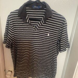 Ralph Lauren Black & White Striped Polo Shirt